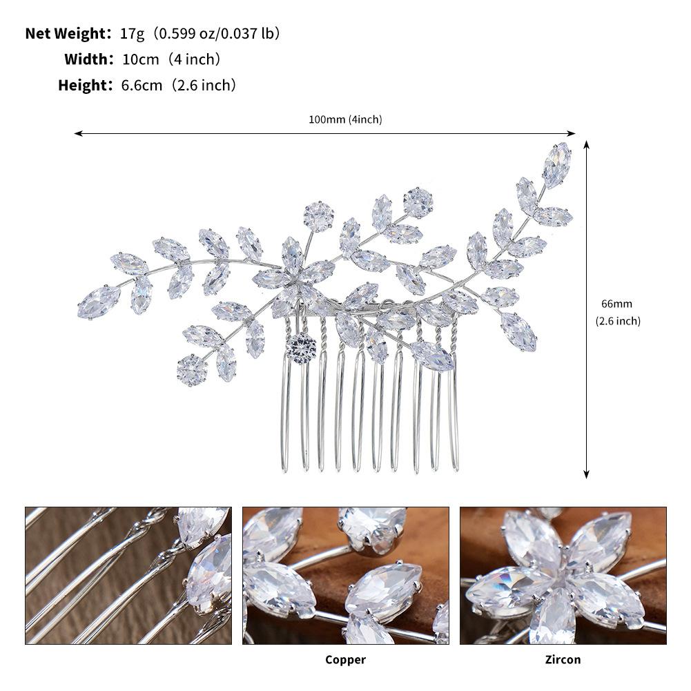 Braut Haarschmuck Kamm weiblich Nische Hochzeitskleid Accessoires ins vielseitig hochwertiger Haarschmuck Zirkon Blume Haarkamm