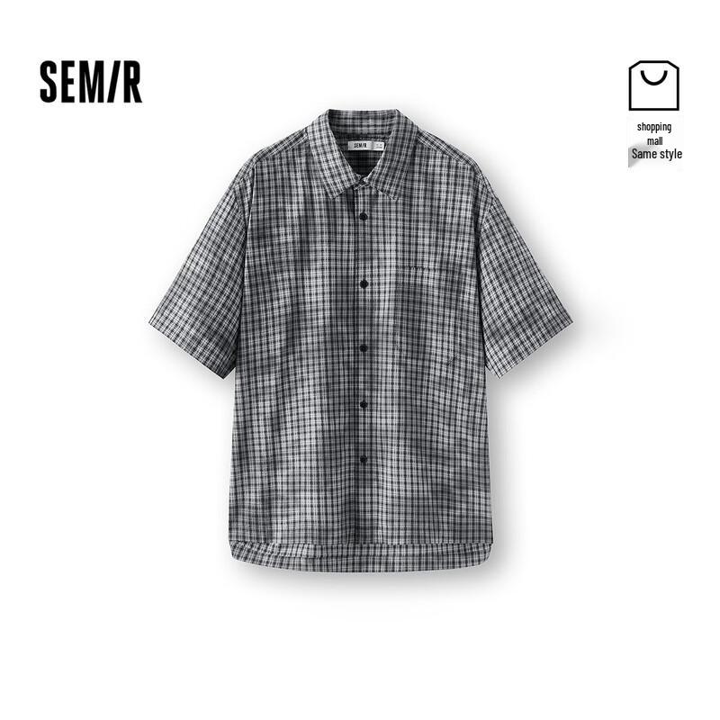 

Мужская клетчатая рубашка Semir оверсайз с коротким рукавом L
