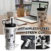 Large Capacity Stainless Steel Insulated Water Bottle Coffee Accompany King Students Cup Portable Ice Cup Straw Women Men C J1R3