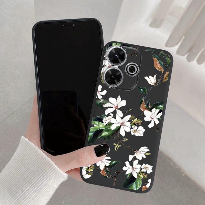 Flowers Soft silikonové pouzdro pro Samsung A55 A35 M35 S24 Xiaomi Redmi Note 13 Pro 13C 14 Poco C65 iPhone Huawei Honor 200 Realme Camera Shockproof Cover