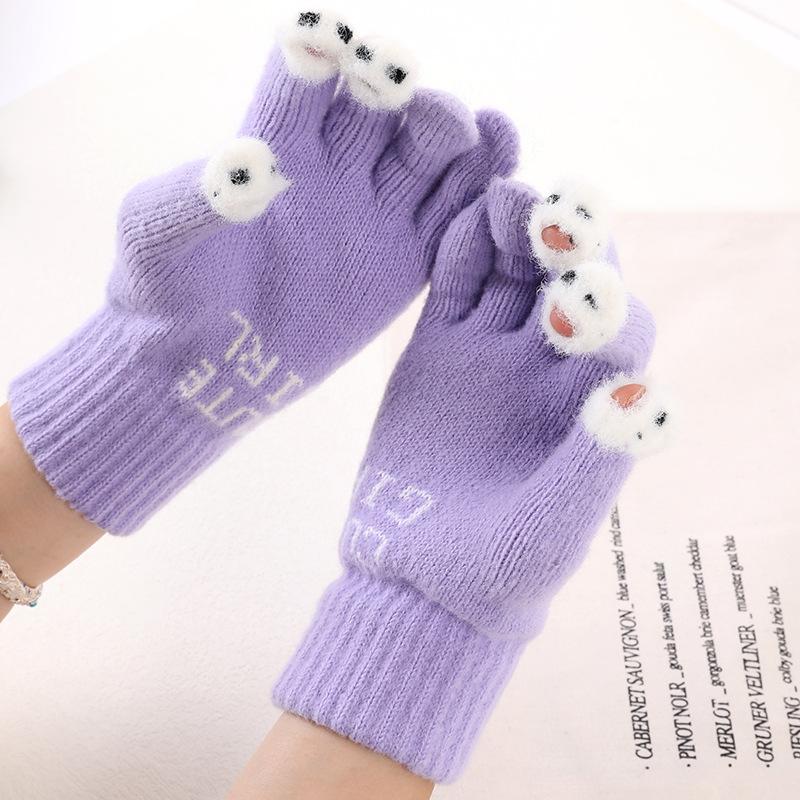 Kobiety Mężczyźni Zimowe Dzianinowe Pełne Rękawiczki Rękawiczki Unisex Solidne Rękawiczki Do Ekranów Dotykowych Outdoor Ciepłe Rękawiczki Do Jazdy Na Rowerze