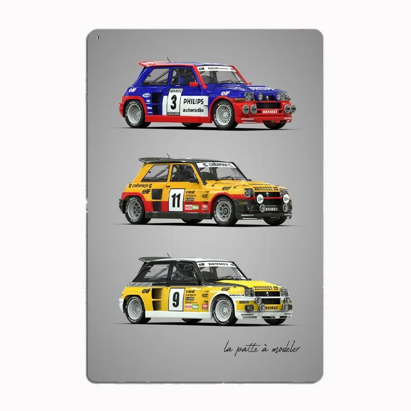 Lancia Classic Sports Quattro S1Rally Car Blueprints Metal Plaque Poster Club Home Bedroom Bar Tin Sign Room Decor Wall Decor