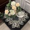 Vintage Französische Spitze Tischdecke: Kleine Couchtischmatte & Teeset-Abdeckung