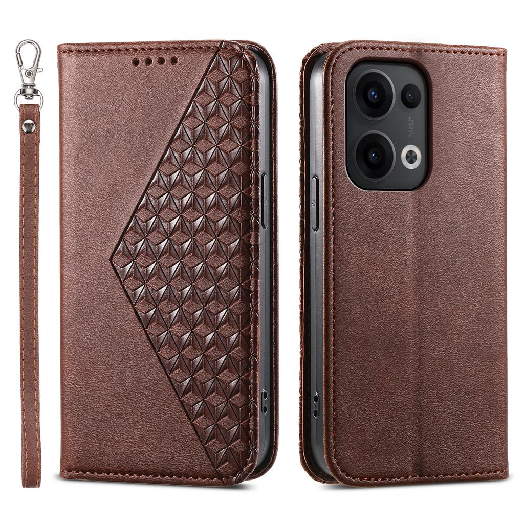 For Oppo Reno13 Pro 5G Case Calf Texture PU Leather Phone Cover with Wallet
