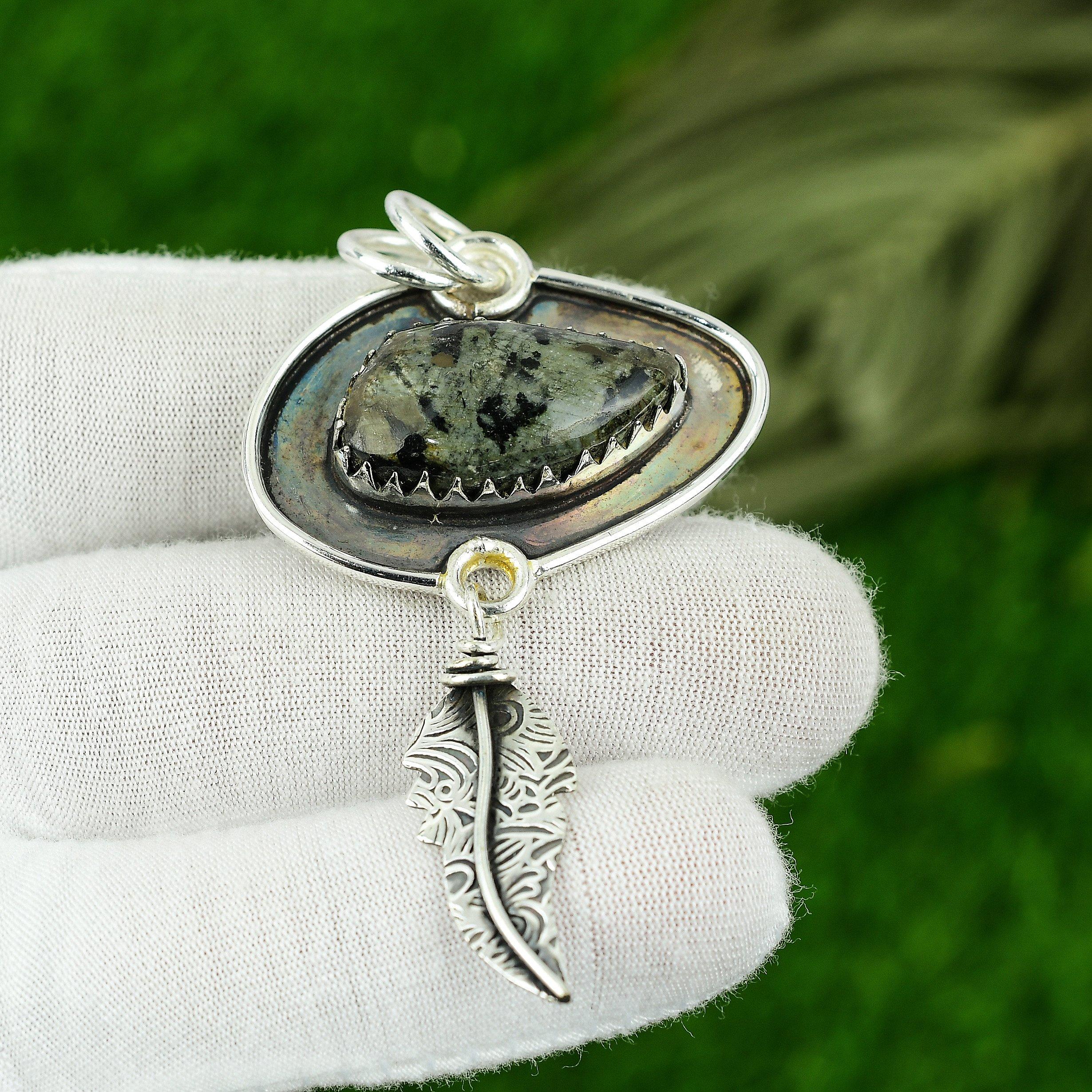 Anniversary Gift For Her Natural Star Galaxy Gemstone Pendant 925 Silver