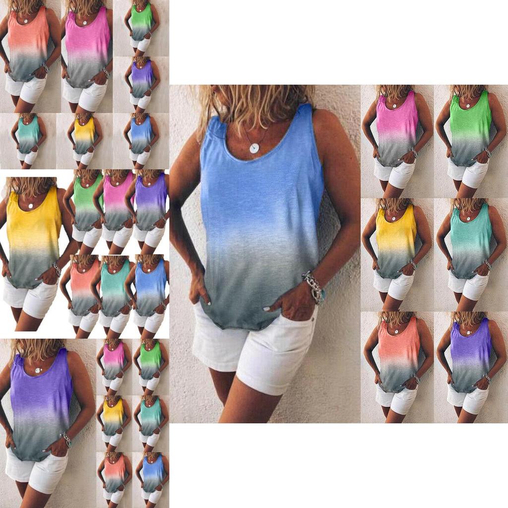 Stylish Women Sleeveless Gradient Vest Tank Top Perfect For Casual Summer Outings