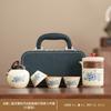 Retro household ceramics new Chinese kung fu tea set Dehua Huang Ru kiln Tianxiang peony high-end gift box