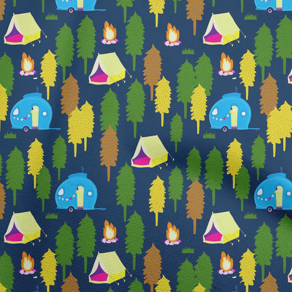 oneOone Cotton Flex Fuschia Pink Fabric Camping Craft Projects Decor Fabric Printed By The Yard 40 Inch