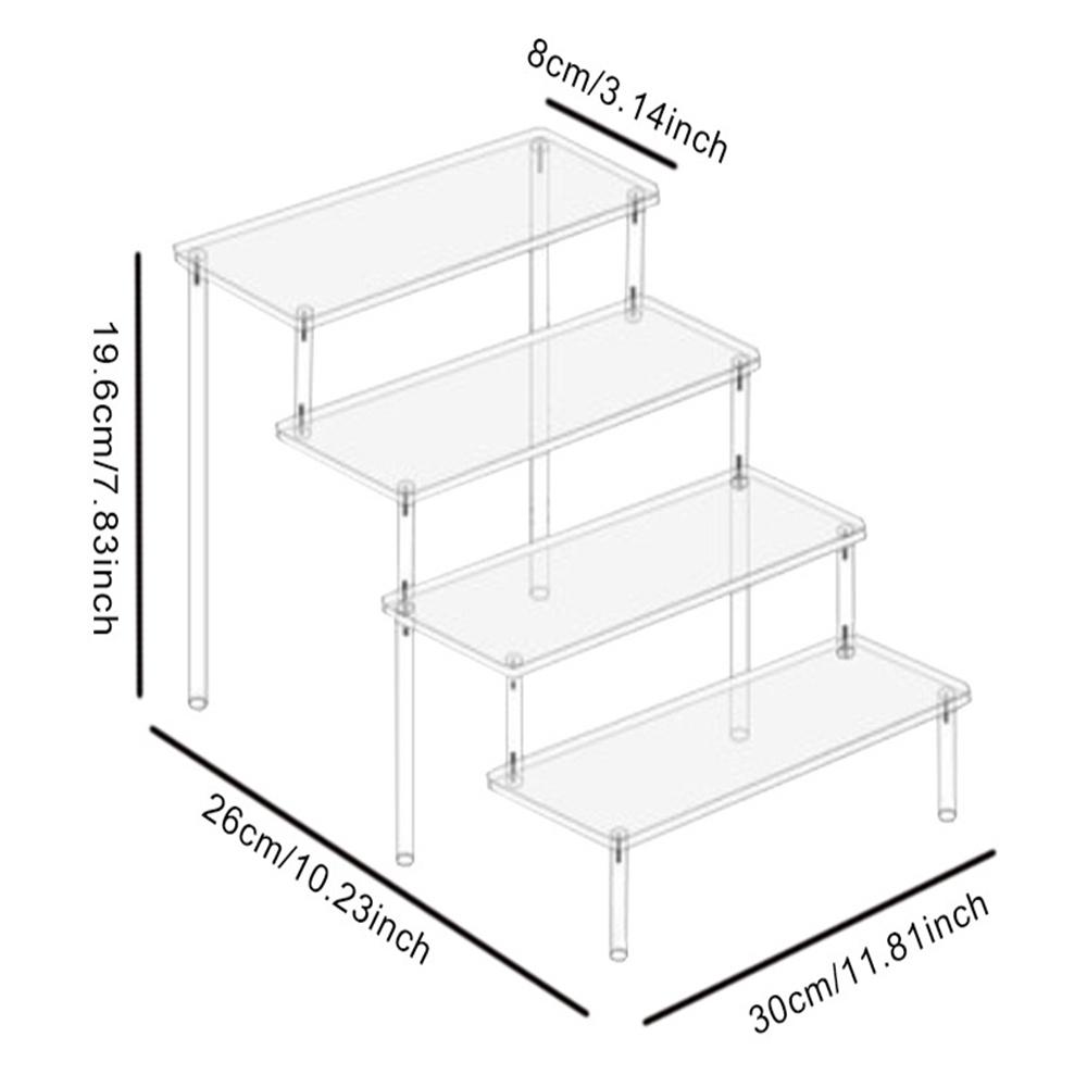 1pc Acrylic Display Stand 1/2/3/4 Tier Acrylic Riser Display Shelf For Cupcake Perfume Doll Transparent Blind Box Storage Shelf