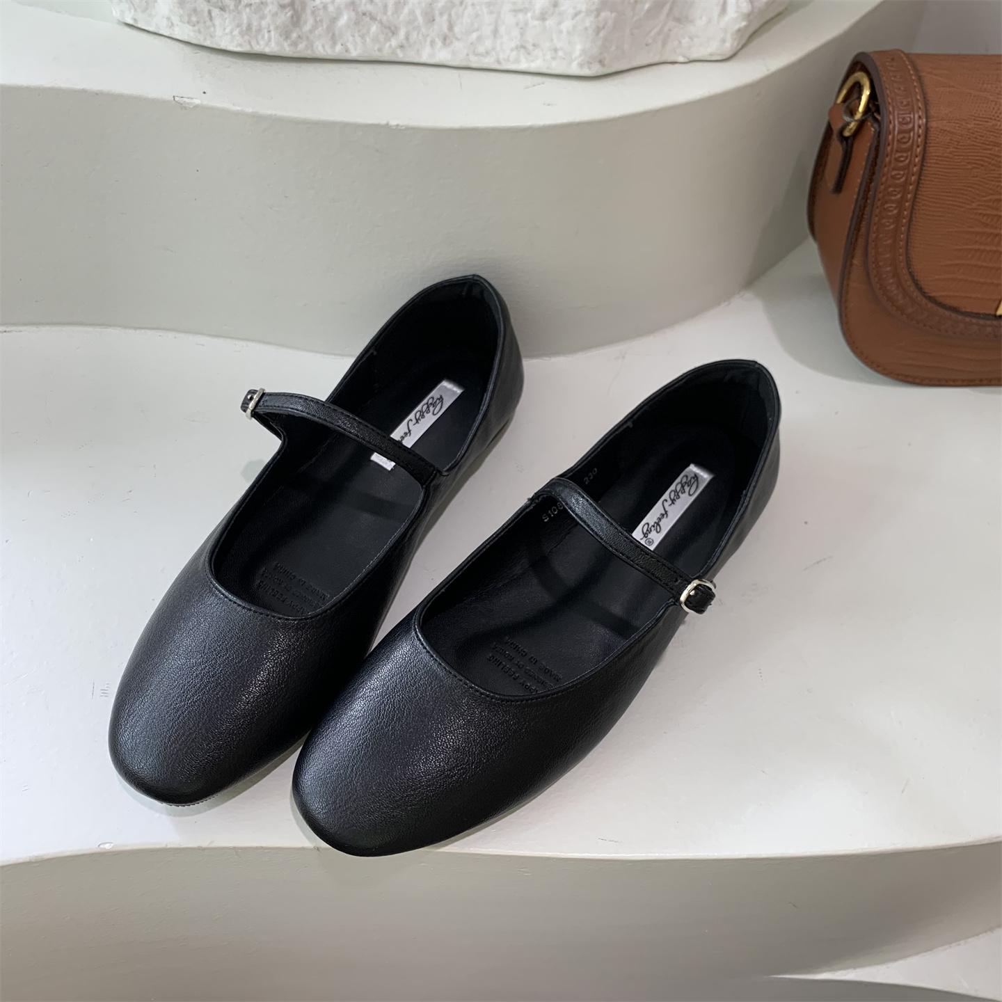 

Bailamos 2025 New Women Flats Fashion Round Toe Shallow Slip On Elegant Ballerina Shoes Soft Flat Heel Dress Single Shoes 35