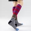 Striped Knee High Socks Women Retro Colorful Knee Socks Stretchy Breathable Casual Socks for Roller Skating Running Sports Daily Wear