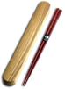 Nagao Chopsticks and Chopstick Case Gold Double Made In Japan Set, 23cm, Chopsticks, Vermilion,