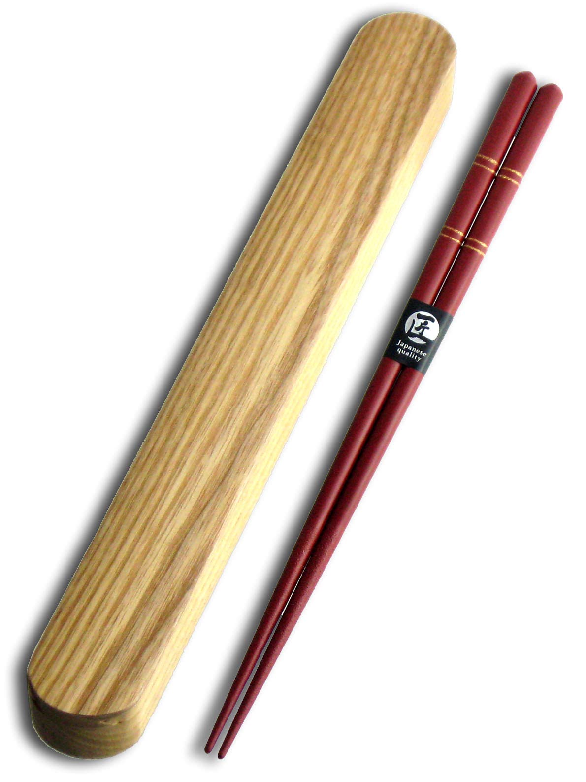 

Nagao Chopsticks and Chopstick Case Gold Double Made in Japan Set, 23cm, Chopsticks, Vermilion,