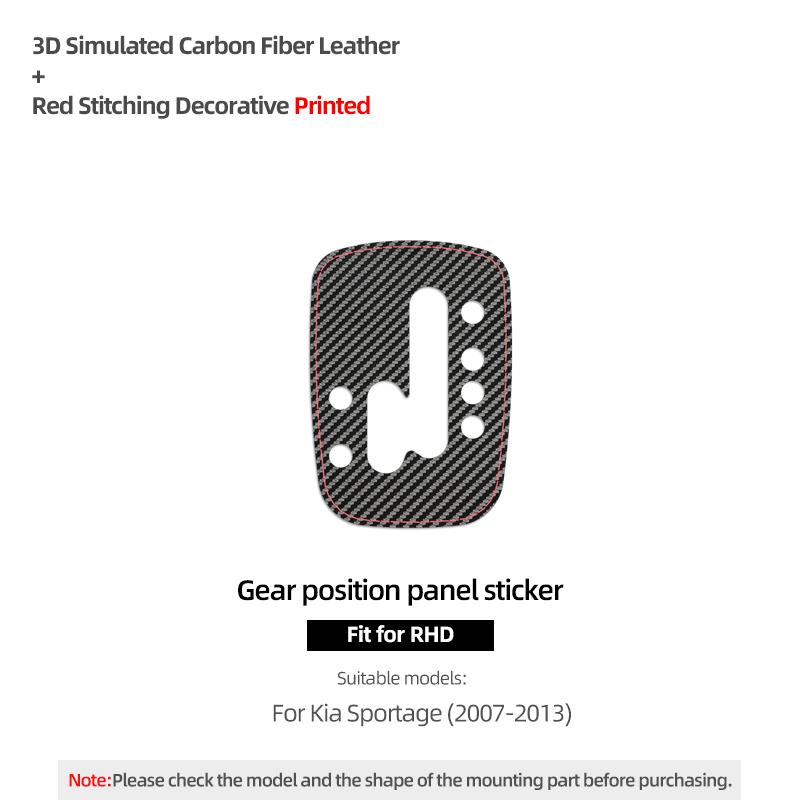 

Betterhumz For KIA Sportage 2007-2013 Made of Alcantara Center Console Gear Shift Panel Trim Stickers Car Interior Accessories Carbon Leather RHD