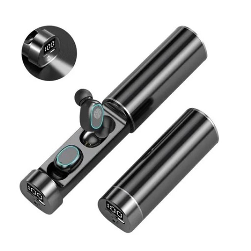 Mini Bluetooth Earbuds Touch Control LED Display Waterproof Wireless Sports Bluetooth Earbuds for Gym Outdoor Black