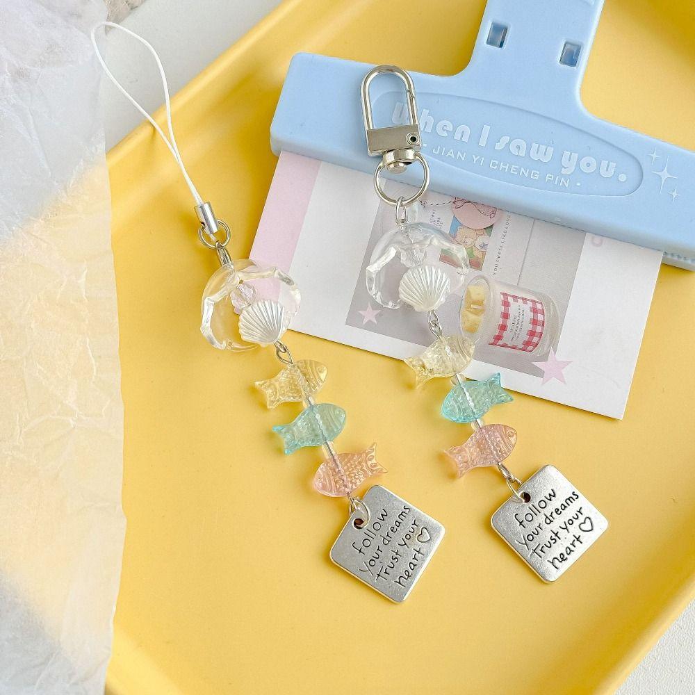 For CCD Camera Phone Charms Pendant INS Cute Fish Schoolbag Accessories Decor  Kawaii Gift