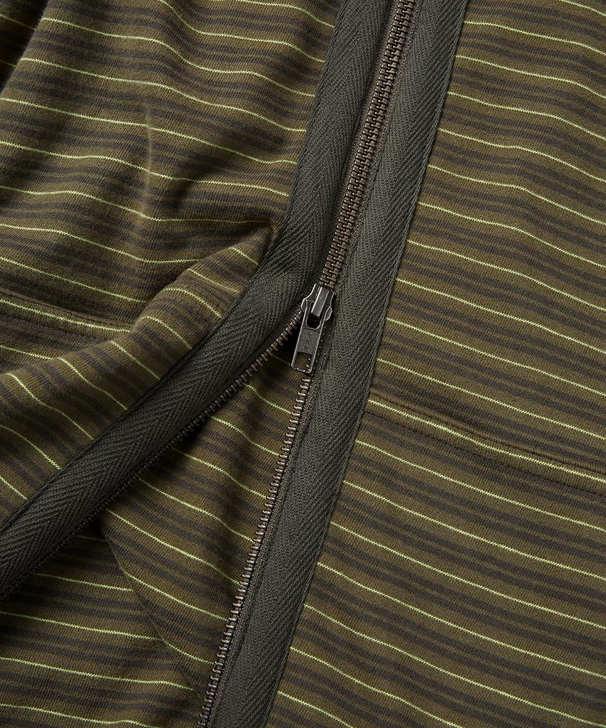 Yeseyesee Y.E.S Stripe Single Zip-Up Hoodie Khaki