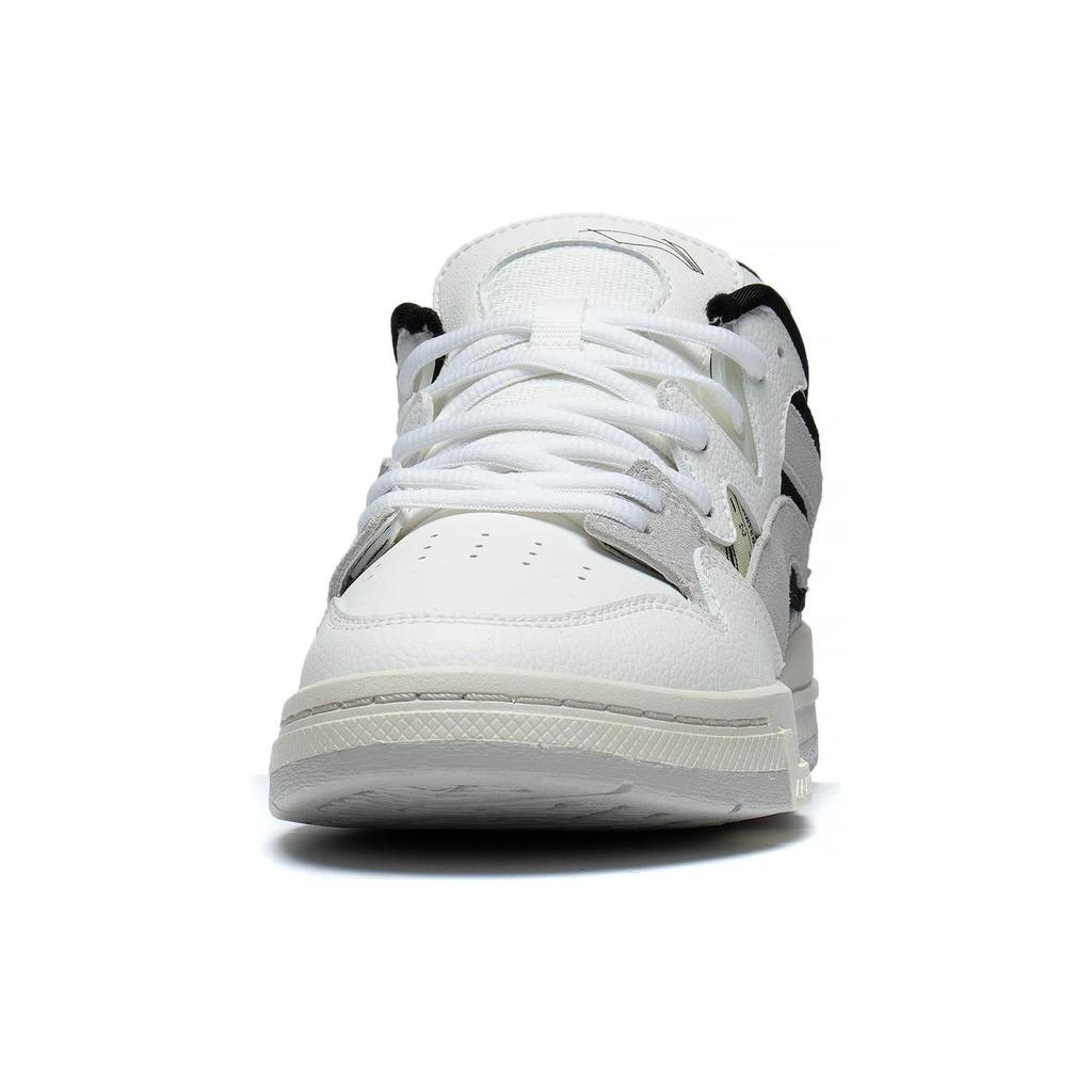 New LiNing Wave Pro Anti Slip Wear Resistant Low Top Skateboard Shoes Women's White Gray Black AECT010-3