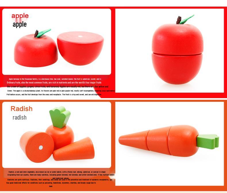 Wooden Kids' Educational Toys: Role-Playing Simulation with Fruits and Vegetables Cut Game