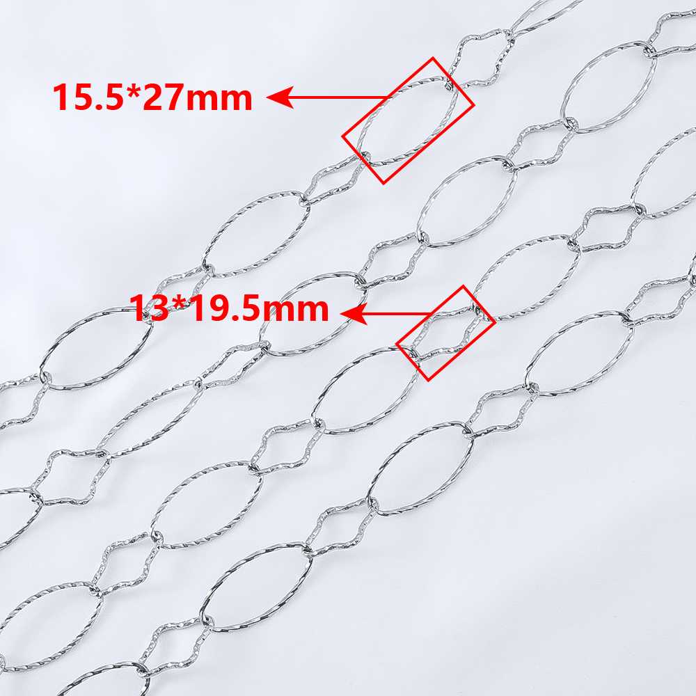 1Meter Stainless Steel Gold Plated Link Chain for Needlework DIY Men Necklace Bracelet Jewelry Making Materials Supplies No Fade
