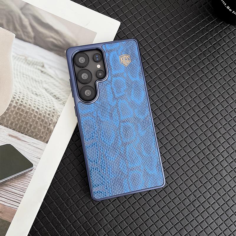 Θήκη για Samsung Galaxy S23 S24 S25 Ultra Plus Ισχυρός Μαγνητισμός Ασύρματη Φόρτιση Πολυτελής Σχέδιο Πύθωνα Ματ Δερμάτινο Πίσω Κάλυμμα