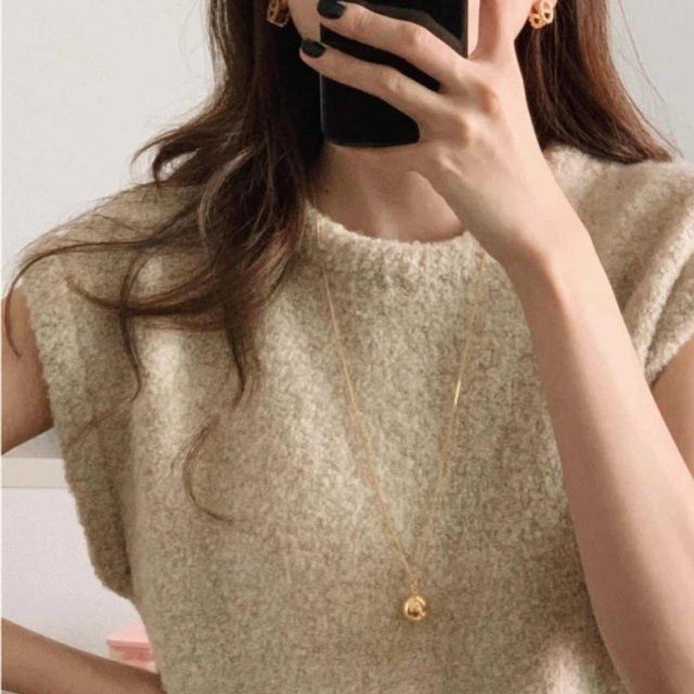 Goldgoldn Silver Ball Classic Long Necklace (Wfgxc2X)