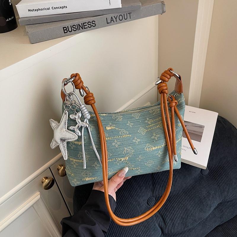 Denim bag women's large-capacity new summer versatile casual niche shoulder messenger bag dumpling bag