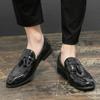Large size leather shoes men's size 38-48 British pointed hair stylist men's shoes one pedal business casual small leather shoes