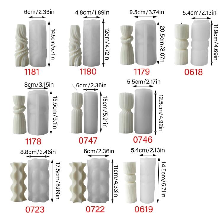 3D Cylinder Candle Mold Reusable Silicone Mold for Home Decorations Practical Aromatherapys Mould Jewelry Supplies