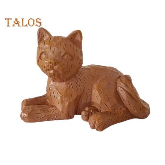 

Резьба по дереву сидящая кошка смоляная фигурка мини-статуэтка котенка скульптура домашний офис книжная полка настольное украшение орнамент