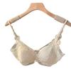 Lace gathers female college students, popular beautiful back, no steel ring, big chest, small non-running cup, skin-friendly and breathable bra