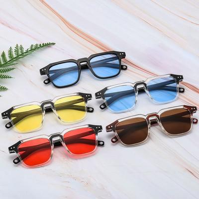 Fashion Cool Square Sunglasses Vintage Tint Ocean Lens Sun Glasses Hip Hop Shades 90s Glasses for Women & Men