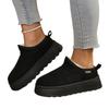 Damen Chunky Plateau Schneestiefel - Runde Zehenpartie Schlupf-Stiefeletten mit Plüsch-Faux-Fur-Futter für den Winter, Gemütliche Retro-Stiefel