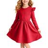 Modisches Mädchen-Langarmkleid für den lässigen Alltagsgebrauch