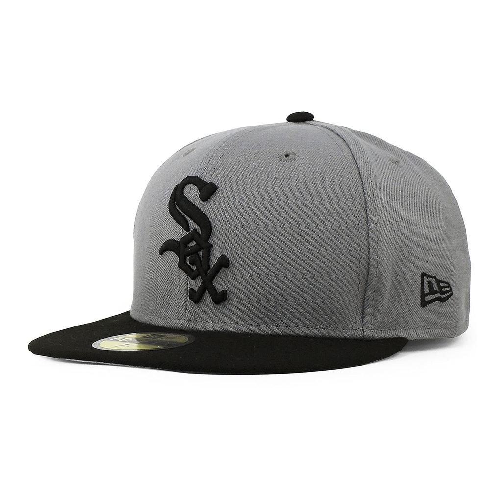 New Era Chicago White Sox 59FIFTY MLB 2T Fitted Size Model Number 5950 Team-Basic Cap, Gray/Black, 7-5/8 (Approx. 60.6cm), [Used]