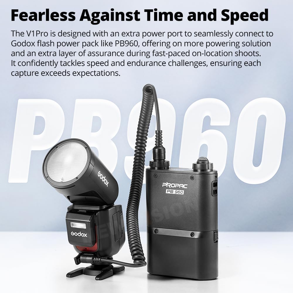Godox V1Pro F Kruhová hlava Fotoaparát X Bezdrátový HSS 76Ws Kruhová hlava Fotoaparát Speedlite s externím bleskem pro Fuji Blesk, 2.4G E-TTL Lithio-iontový SU-1