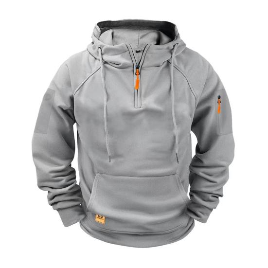 

Men Pullover Hoodie Quarter Zip Sweatshirt with Pockets Athletic Casual Hooded Sweatshirt for Sports Daily Errands Street Wear S