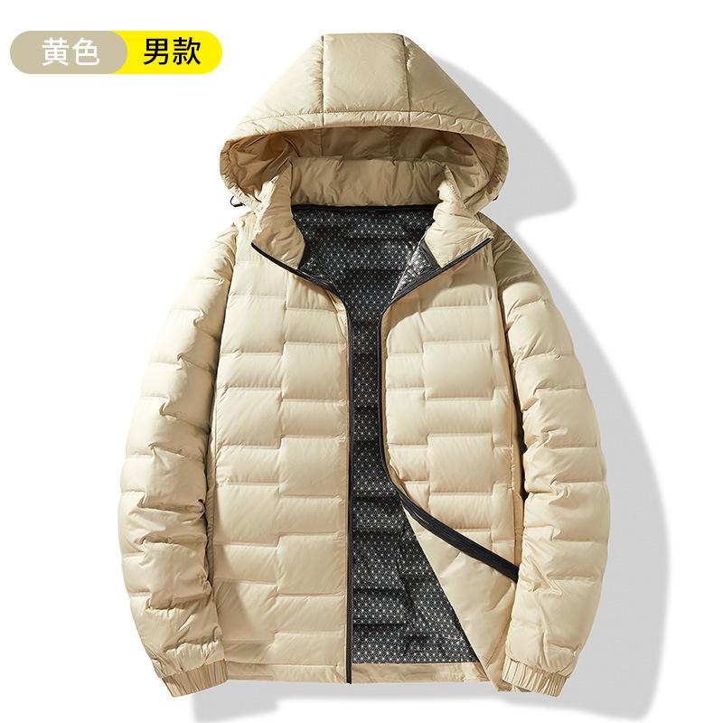 Zimní nová pánská péřová bunda s kapucí, vnitřní grafenová vrstva, outdoorová, lehká a tenká, větruodolná, teplá dámská bunda