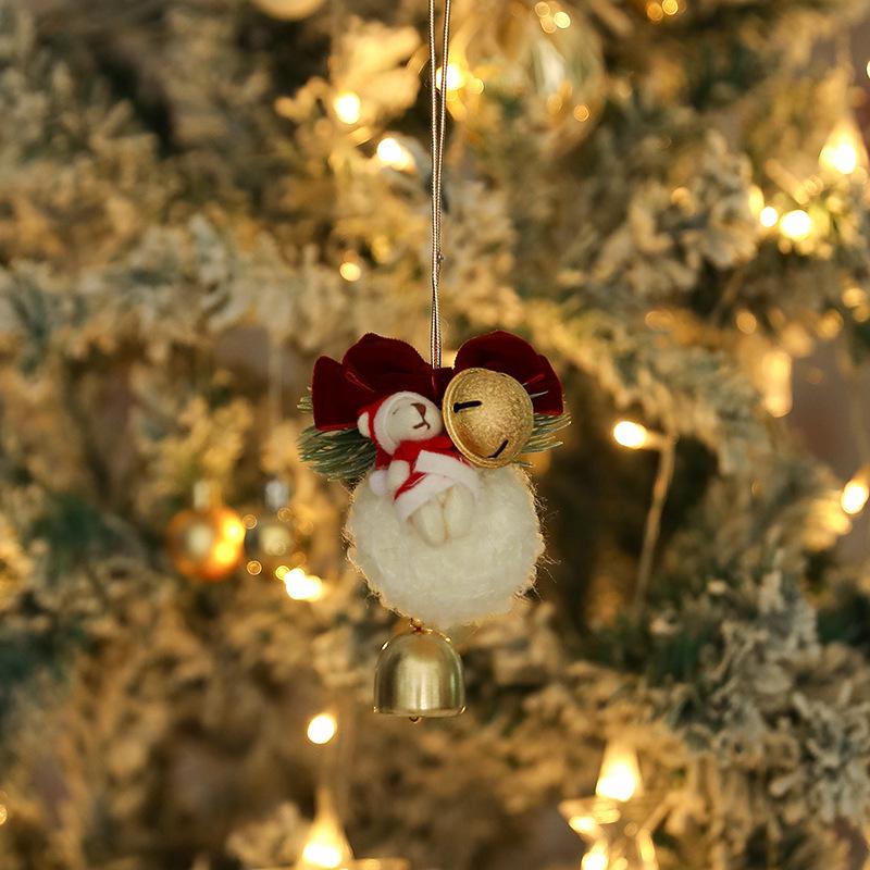 Ornements Peluches Arbre de Noël faits à la main et Décorations Clochettes Nouvel An pour Suspendre dans la Voiture