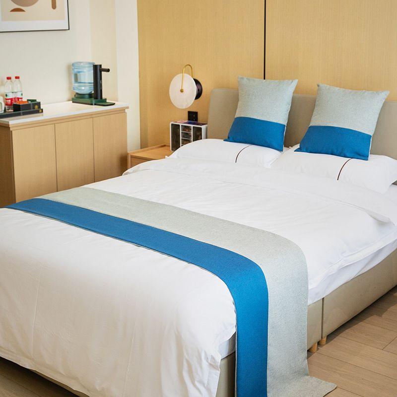1 Stück Hotel Ferienwohnung Bettfahne Bettwäsche Leichter Luxus Einfarbig Bettende Handtuch Weich und Bequem Multifunktionales Staubdichtes Tuch Bettläufer