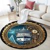 Maritime Adventure Emblem Round Area Rug Under Office Chairs Bedroom Living Room Home Decor