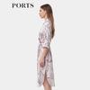 PORTS Women's Spring/Summer Printed Silk Shirt Dress