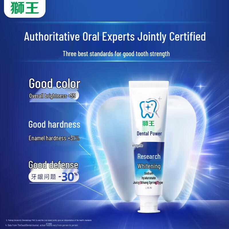 Lion Clinica Whitening Toothpaste 4-Pack (Grapefruit & Lemon) with 2 Toothbrushes