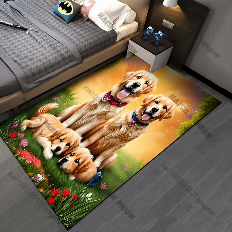 Adorable Dogs In Serene Landscape Carpet Yoga Living Room Room Decor Children's Crawling Mat Doormat Area Rug Games Mat