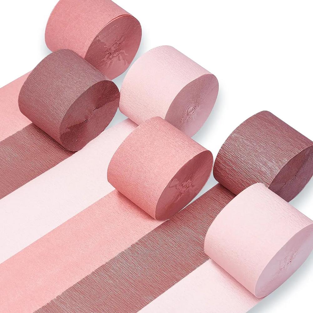Rainbow 3Pcs/Set Crepe Paper Streamers For Wedding Birthday Party Backdrop Decoration Vibrant Multi-Colored Paper Crepe Garland Ribbon Decor