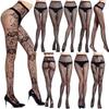 Sexy Fishnet Jacquard Lingerie Pantyhose Costume Set For Women