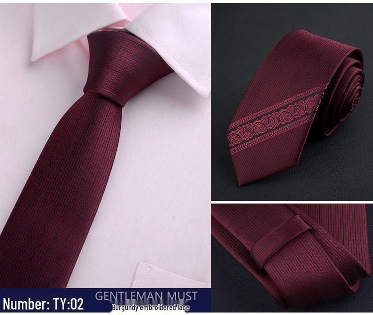 Men s Business Casual Formal Tie - Embroidered Lace Japanese and Korean Style