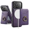 2 in 1 Detachable Magnetic Ring Holder Cards Solt Wallet Leather Case For iPhone 17 Pro Max 16 Plus 15 Plus 14 13 12 11 Cover