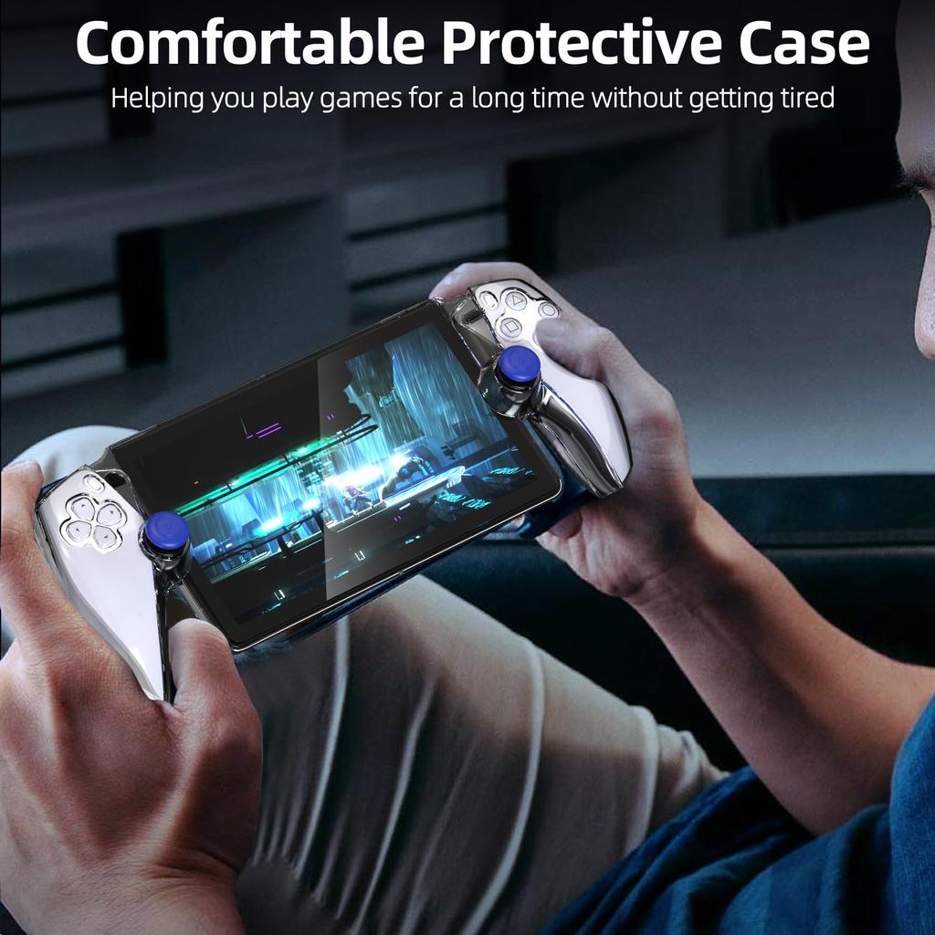 Schutzhülle für PlayStation Portal mit Displayschutz aus gehärtetem Glas Transparente Hart-PC-Hülle für PS Portal Zubehör-Kits