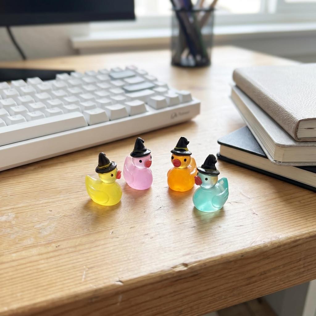 KESYOO 20pcs Halloween Decorations Miniature Glow-in-the-Dark Ducks Halloween Ornaments Witch Resin Duck Mini Figures Terrarium Dollhouse Succulents